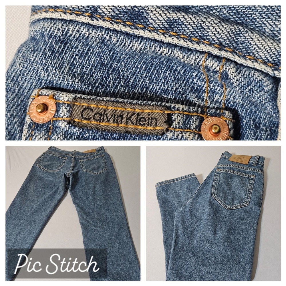 CALVIN KLEIN‎ Jeans DOUBLE STONE WASH Womens 12 (30x27) Classic 5 Pocket USA Vtg